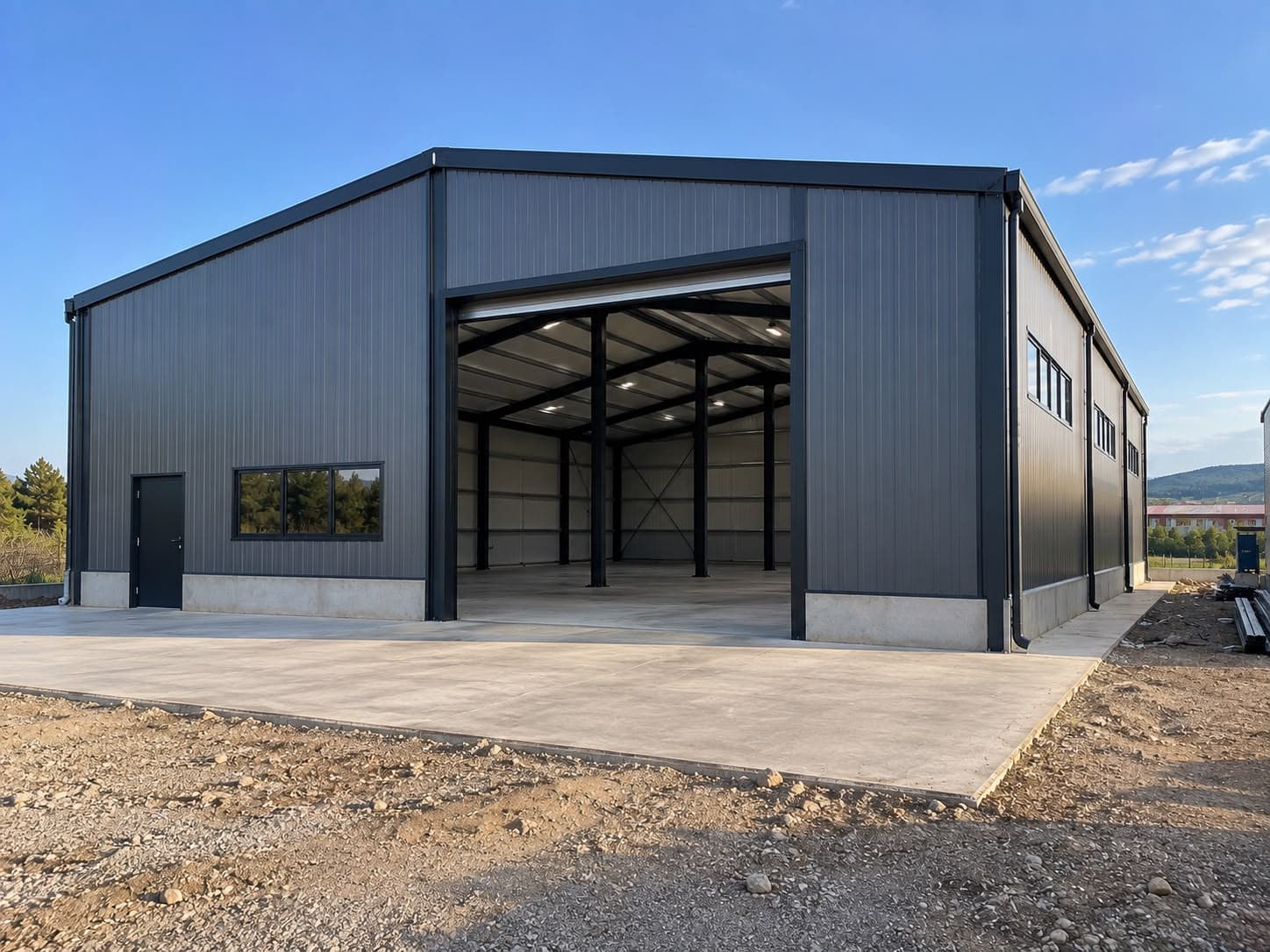 Tekirdağ Çorlu sanayi bölgesinde çelik konstrüksiyon depo ve hangar binası